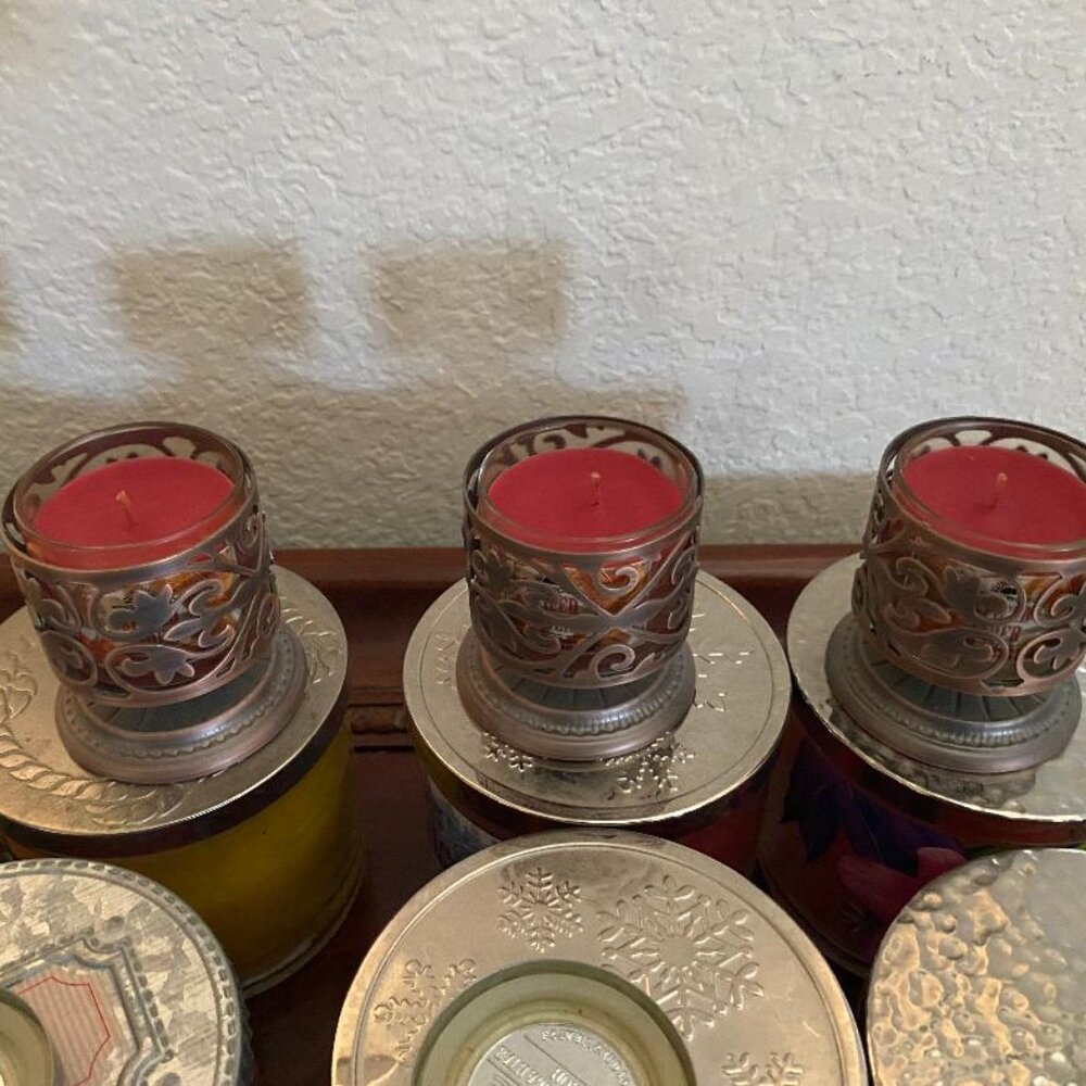 BBW Raised Copper Mini Candle Holder (3 holders) (excludes candles)